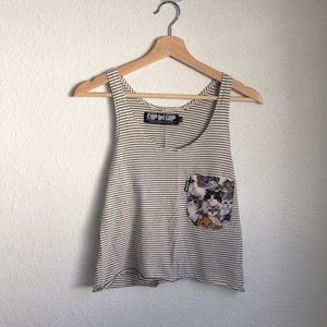 Rip N Dip | Cropped Tank with Cat Print Pocket